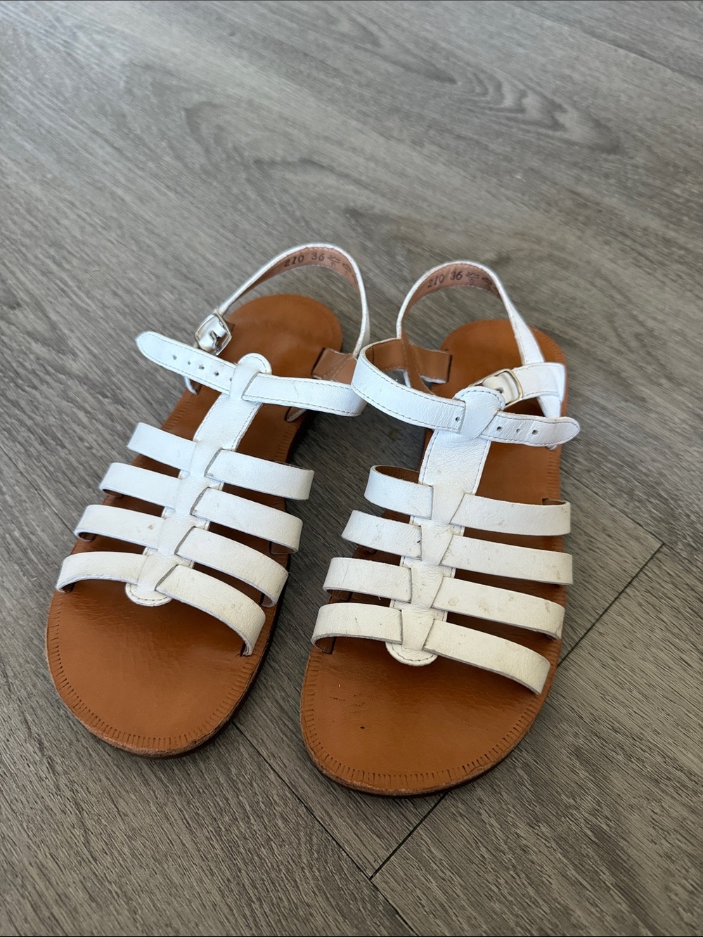 Pom D'Api White Multi-Strap Leather Kids Sandals